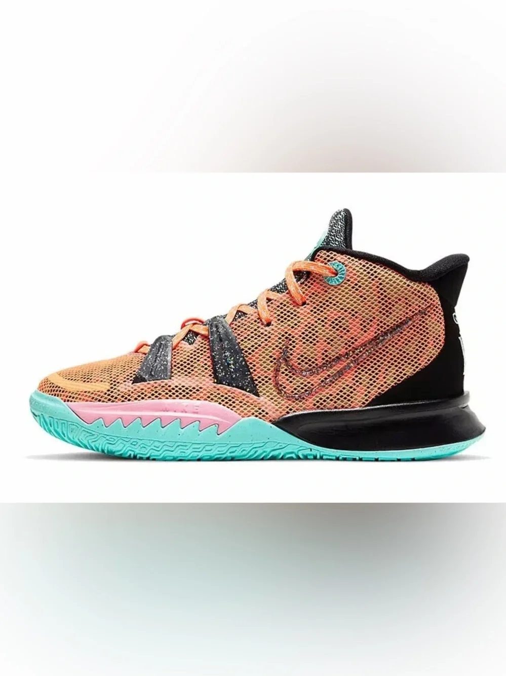 Nike Kyrie 7 Play for the Future vibrant orange and black basketball sneaker 7Y